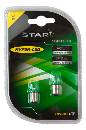 Foco Leds 57 Verde 12v 1 Leds 2pz Plano Star 5