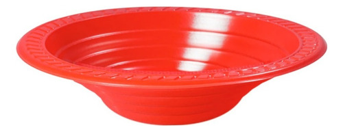 Plato Hondo Descartable Plastico Fiesta Copobras X10 Uni Color Rojo