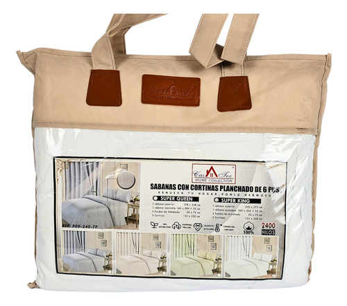 Edredon Reversible 7 Piezas Tamaño King Size 2x2 Blanco 7 Piezas