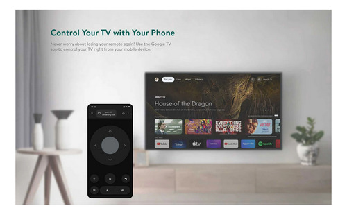 Reproductor Streaming Google Tv Vix Pluto Disney+ Onn Negro De Voz