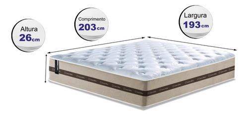 Colchão king de molas ensacadas Cama inBox Select Basic 193x203x26cm bege