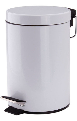 Imagen 2 de 5 de Cesto Tacho Bausra Baño 5 Lts En Metal Color Blanco - Lima