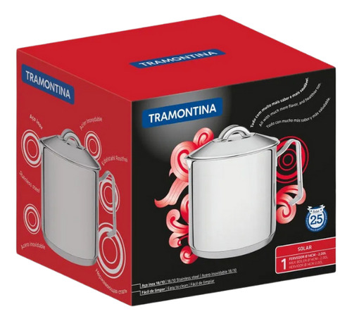 Jarro Hervidor Tramontina Solar Triple Fondo Con Tapa 14cm Plateado