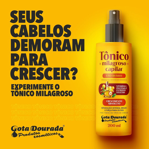 Gota Dourada Tonico Milagroso Kit Com 6un. 200 Ml Cada