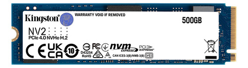 Unidad Solida Kingston M.2 Nv2 Nvme Pcie 500gb Gen 4x4 Color Negro