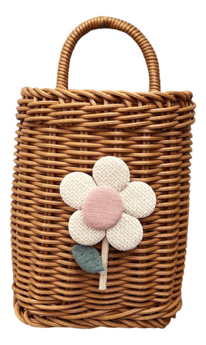 Canasta De Canasta Tejida Cesta Con Decoración De S Flor