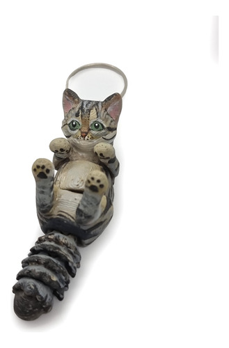 Llavero Articulado De Gato Impresión 3d Pintado A Mano Michi
