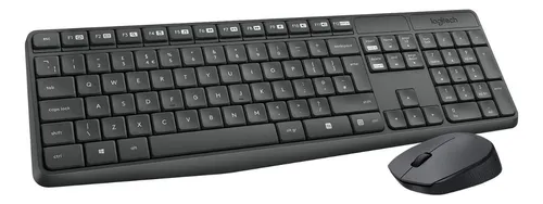 Kit Logitech Teclado + Mouse Mk235 Negro + Mouse Pad Xl Gris