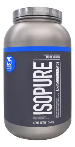Isopure Proteína Vainilla 1.36 Kg Baja En Carbohidratos Vainilla