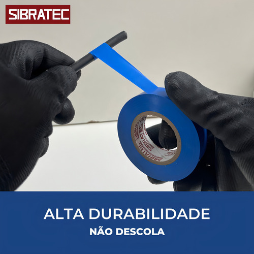 Kit 10 Fita Isolante Azul 20 Metros Sibratec Uso Geral