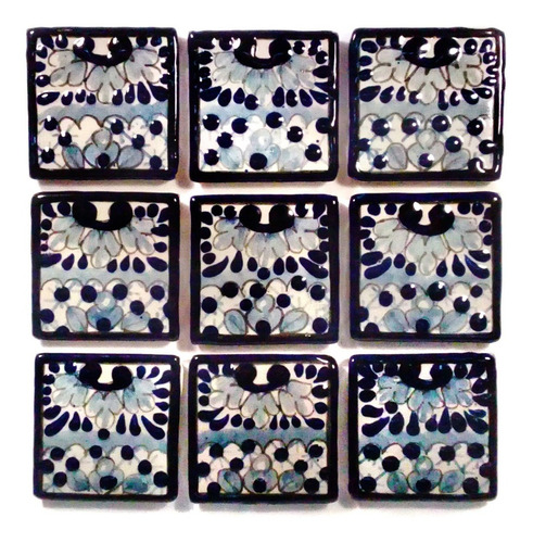 10 Piezas De Talavera Poblana Barroca Azulejo 5.5 Cm #102