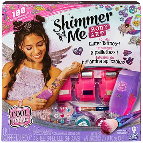 Shimmer Me Body Art Rodillo, 4 Láminas Metálicas Y 18...