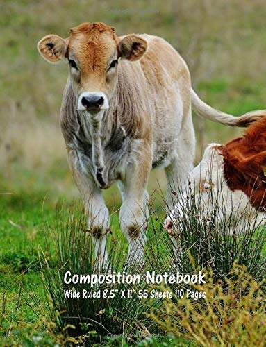 Composition Notebook Wide Ruled Cow Farm Bull Bovine Cattle 