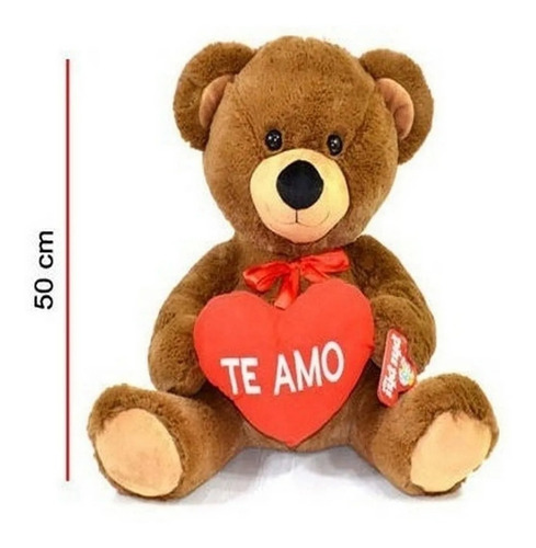 Peluche Oso Grande Sentado 50 Cm Corazon Te Amo Micieloazul