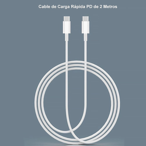 Cable 2 M 60w Usb Tipo C A Usb C Pd Carga Rápida Compatible