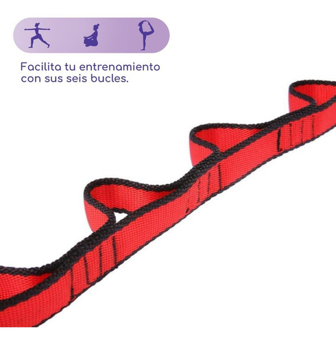 Banda De Estiramiento Yoga Y Pilates Mejora Tus Ejercicios Color Rojo