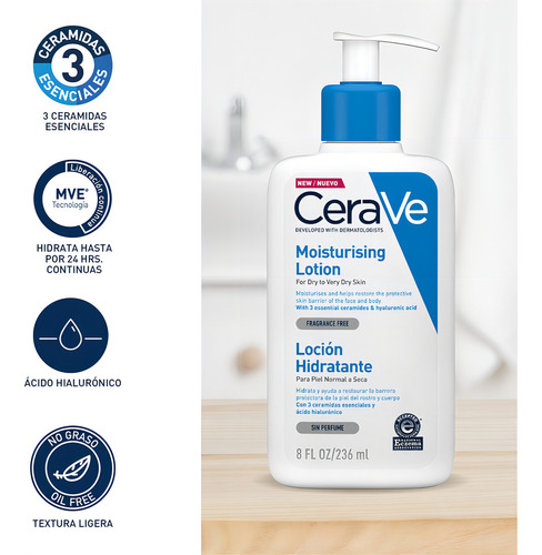 Loción Hidratante Cerave 236 Ml Para Piel Normal A Seca
