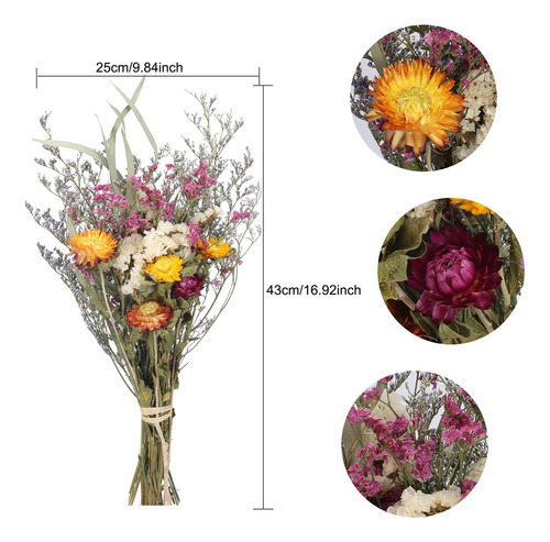 Ramo De Flores Secas De Estilo Nórdico: Rosa, Algodón, Eucal