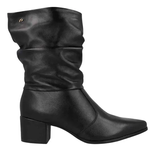 Bota Feminina Cano Médio Slouch Pegada Preta Bota Feminina Cano Médio Slouch Pegada Preta