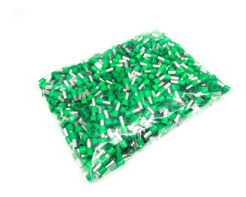 1000 Pcs Terminal Tubular Ilhós Simples Verde 16mm