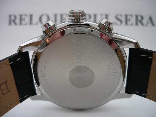 Bulova Sutton Clásico Crono Big Date 96b310 Fotos Reales Negro Acero Pulido Verde