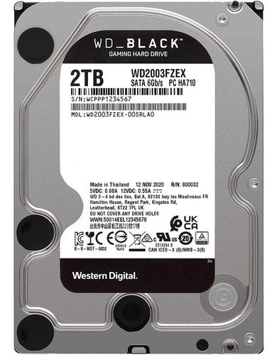 Imagen 3 de 4 de Disco Duro Gamer 2tb Western Digital 7200rpm 3.5 Wd2003fzex