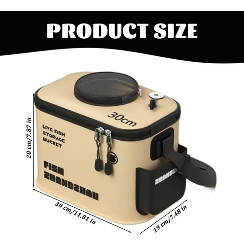Cubo De Pesca, Cubo Plegable De 12 L Para Cebo Vivo,grueso Y