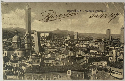 Antigua Postal, Vista Aérea, Año 1907, Bolonia, Italia 4p015