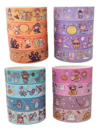 16 Washi Tapes Decorativas Journal Scrapbooking Cinta Kawaii Color Surtido