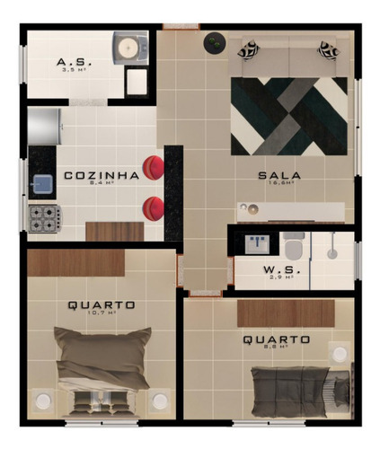 Imagem 4 de 6 de Cobertura À Venda, 2 Quartos, 2 Vagas, Betania - Contagem/mg - 21578