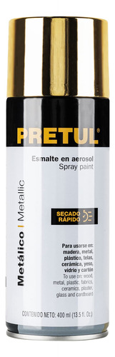 Pintura Aerosol Metálica Color Oro Pretul 27180 4 Pz