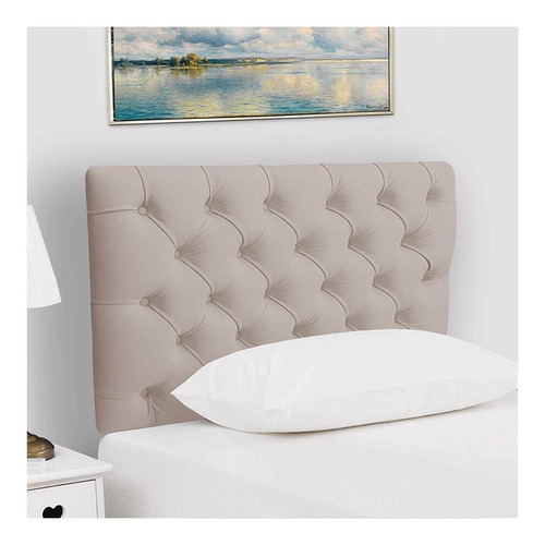  Cabeceira de cama Kasabela Roma 1 corpo 90cm x 58cm Camurça areia