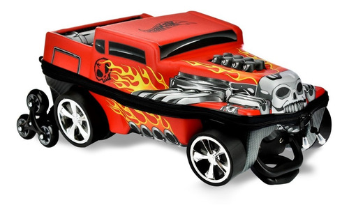 Imagem 3 de 10 de Mochilete Hotwheels Bone Shaker 3d Mochila Escolar Lancheira