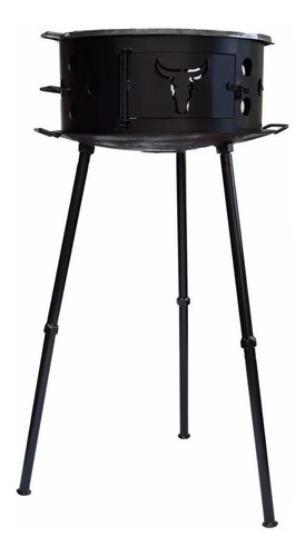 Grelha móvel Kankay Amara Kankay com 45 cm de largura e 112 cm de altura, preta