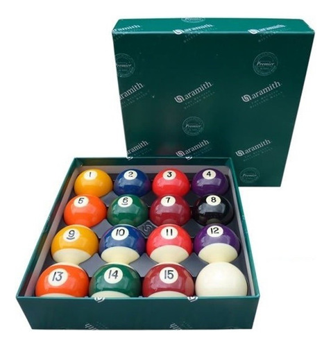 Jogo De Bolas Numeradas Faixadas - Aramith Premier 54 Mm
