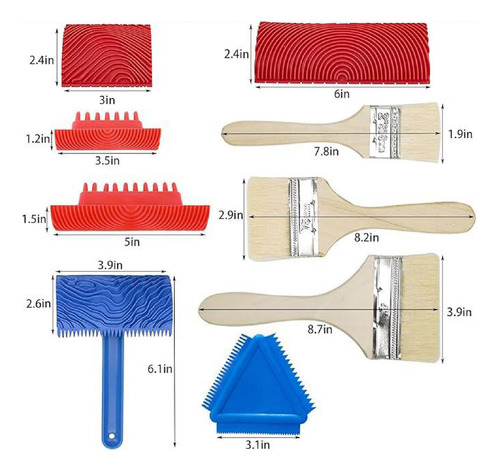 Juego De Herramientas De Pintura De Grano De Madera,
