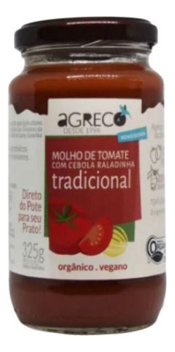Molho de Tomate Orgânico Tradicional Agreco Vidro 325g