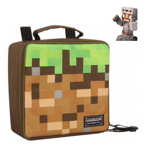 Fiambrera Portátil Con Bolsa Aislante Para Juegos De Minecra