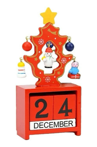 Calendario Perpetuo Cubos Navidad Decoración Navideña Madera