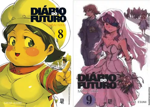 Kit 2 Mangás Diário Do Futuro Mirai Nikki Vol 8 E 9 Lacrados