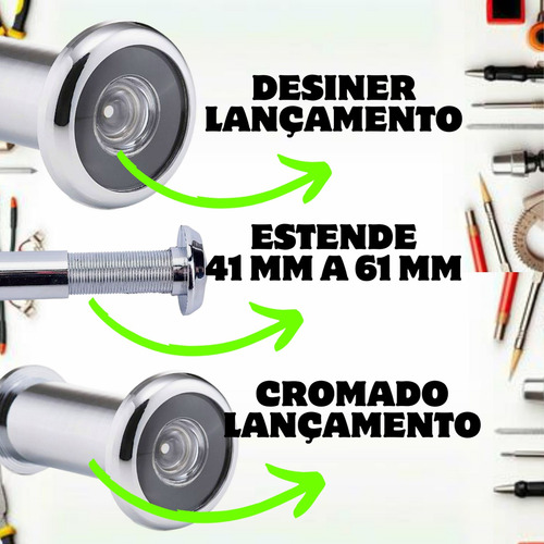 Olho Magico Cromado Original Porta Portão Segurança Visor