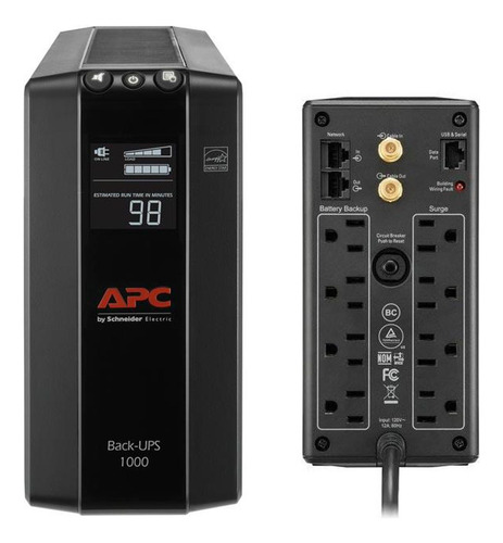 No Break Apc Bx1000m-lm60 Line Interactive 600w, 1000va