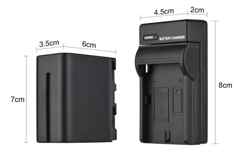 Imagen 2 de 6 de Kit De Batería Y Cargador Para Cámara Np-f960/ Np-f970 1pc 7