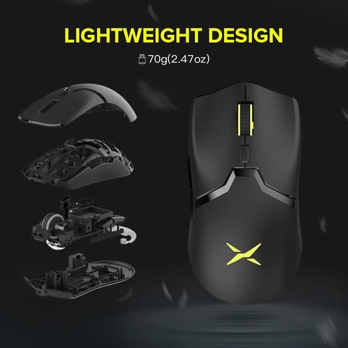 Mouse Gamer Sem Fio Recarregável 6 Botões Dpi 19000