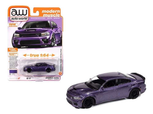 Auto World Modern Muscle 2023 Dodge Charger R / T Scat Pack Color Violeta Oscuro