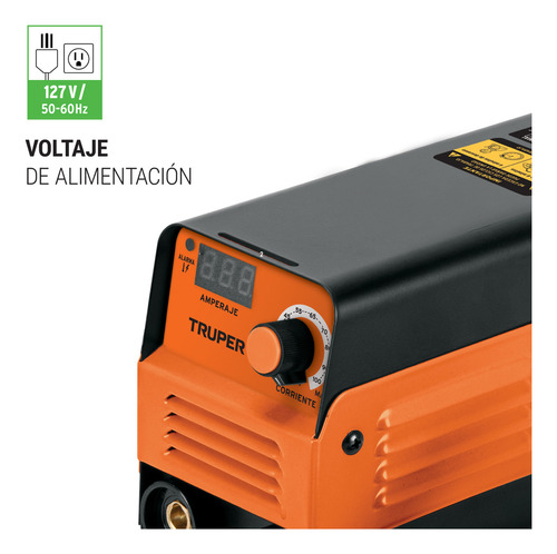 Soldadora Inversora 130 A, 127 V Color Naranja Truper SOIN-130T