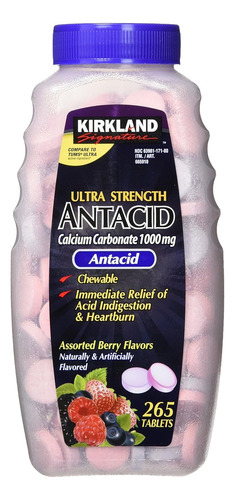 Kirkland Antacid Carbonato De Calcio 1000 Mg 265 Tabletas