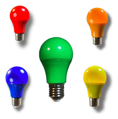 Kit 100 Lâmpada Led Bulbo A60 7w Colorida Decorativa E27