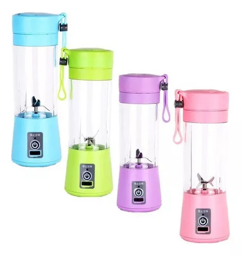 Mini Licuadora Portátil Recargable Usb Vaso De 380 Ml Juguer Color