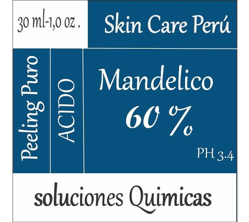 Peeling Mandelico 60% ( Acne,espinillas,renueva,despigmenta)
